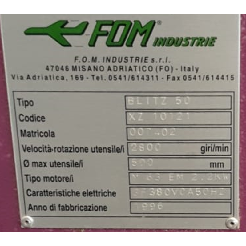 Dvigalvis kampinis pjūklas Fom Industrie Blitz 50b 4 Dvigalvis kampinis pjūklas Fom Industrie Blitz 50b 4