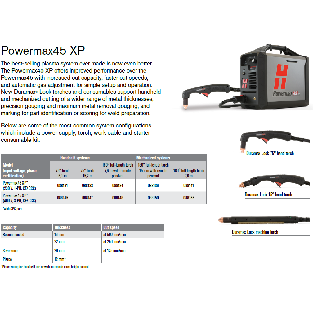 Powermax 45XP, 230V, 10kW (088131), Hypertherm 1 Powermax 45XP, 230V, 10kW (088131), Hypertherm 1